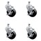 Service Caster 4 Inch SS Soft Rubber Wheel Swivel 1/2 Inch Threaded Stem Caster Set Brake SCC SCC-SSTS20S414-SRS-TLB-121315-4 - alternate 1